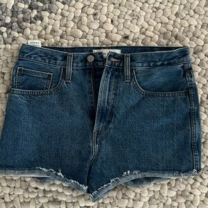 High waisted denim forum shorts.